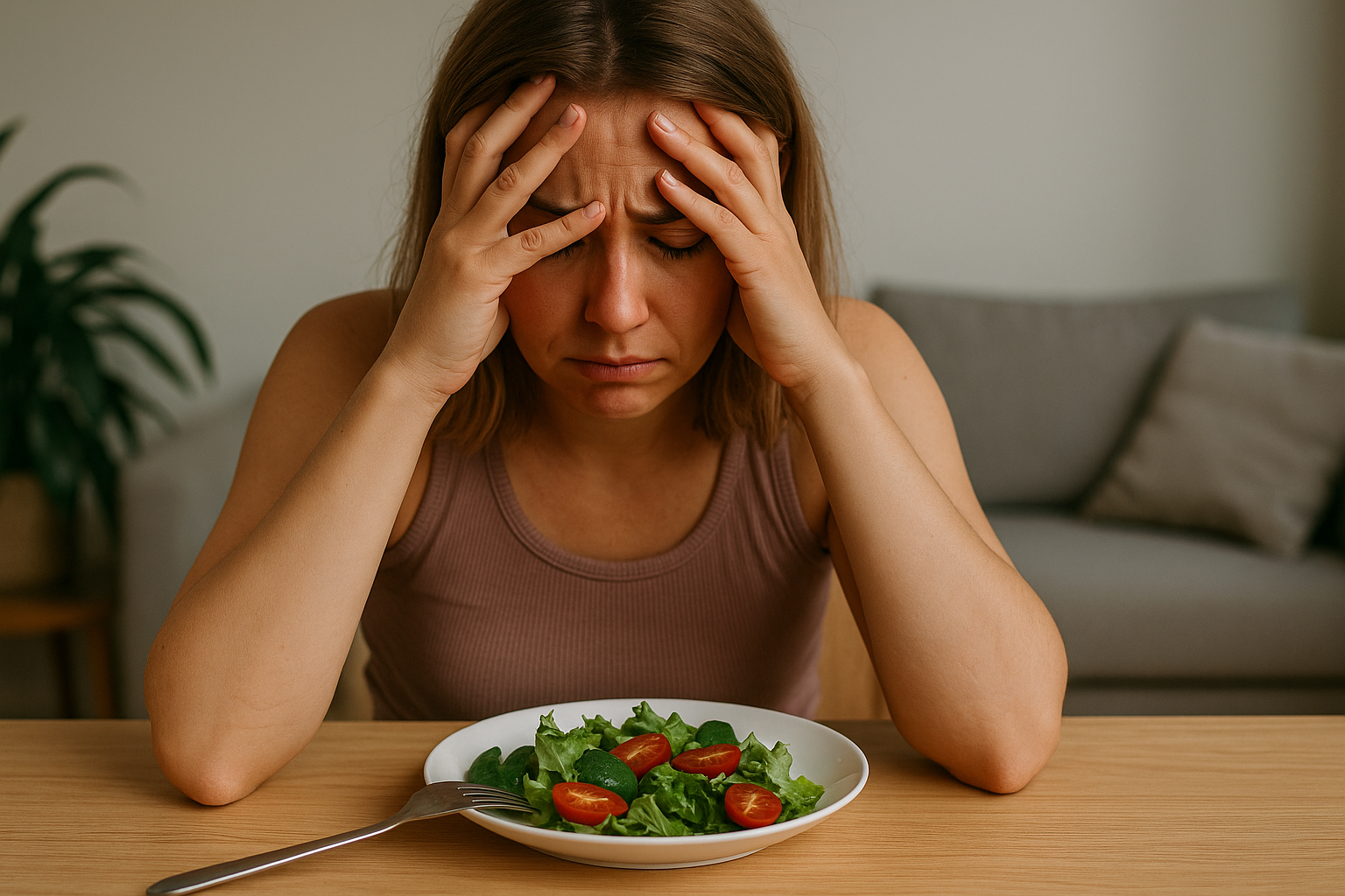 Persona frustrada con su dieta
