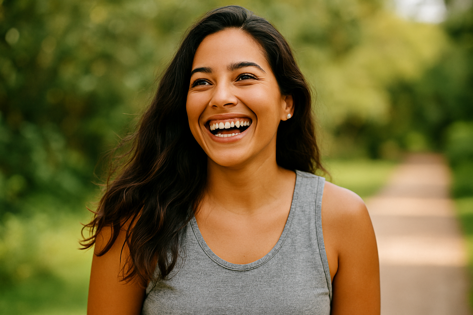 Persona feliz con su nuevo estilo de vida